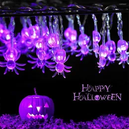 Strings Halloween Horrible Spider Style Light 10/20 / 40LED Luci a stringa a led alimentate a batteria per decorazioni da giardino per feste