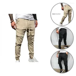 Calça masculina masculina belo fino fritado de carga resistente a cargas sólidas coloras de cordas coloridas para trekking sports calças