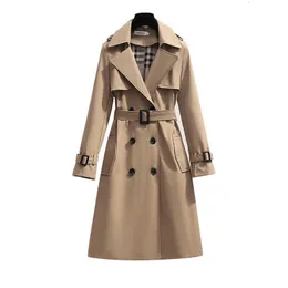 Jackets femininos S - 4xlbrand New Spring Autumn Long Women Women Trench Coat Double Bastted Khaki Dress Loue Lower Outerwear Moda Tops 2021 S0903