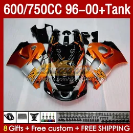 Fairings Tank for Suzuki Srad GSXR600 GSXR 600 750 CC 1996 1997 1998 1999 2000 Body 156NO.78 GSXR750 600cc GSX-R750 750cc 96-00 GSXR-600 96 97 98 99 00 Fairing Blosy Orange Orange Orange Orange Orange