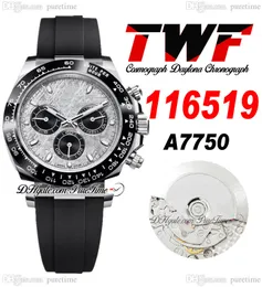 TWF V2 A7750 Automatic Chronograph Mens Watch Ceramic Bezel Meteorite Stick Dial Black Oysterflex Rubber Strap Same Serial Card Super Edition Watches Puretime A1