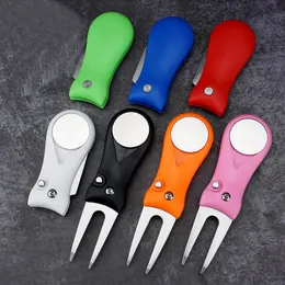 Mini Golf Divot Repair Tool With Pop-Up Button Magnetic Ball Marker Pitch Mark Lightweight Portable Bestest Choice for Professional Golfers H9242