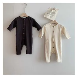 Rompers Bobotcnunu 2022 NYHET Baby Knit Romper Solid Autumn Long Sleeves Clothes Toddler Boy Jumpsuit Girl Ytter J220922