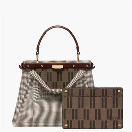 Abendtaschen Mode Kätzchen Tasche Schulter Handtaschen Geldbeutel Frauen Leinwand Crossbody Taschen Vintage Plaid Square Button Design Griff Cross Body Handtasche