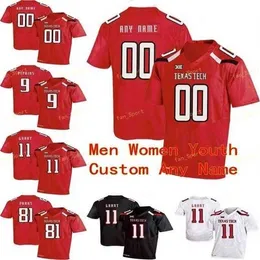 Sj NCAA College Jerseys Texas Tech 55 E.J. Holub 56 Jack Anderson 58 Madison Akamnonu 62 Le'Raven Clark 7 Jett Duffey Custom Football Stitched