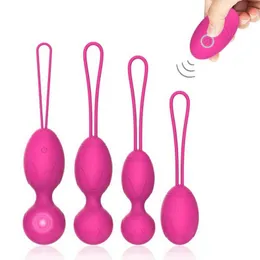 NXY SEX EGGS WATERDICHTE HUID SILICONEN DRAADLOZE AFSTANDSBEDIENING 2 I 1 Ben Wa Ballen Kegel Oefening Kit Voor Vagina 1110