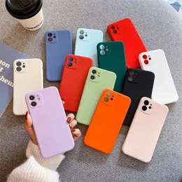 Candy Color Silicone Telefonfodral för iPhone 15 14 13 12 11 Pro Max 12 Mini X Xs Max XR Matte Soft TPU Back Cover