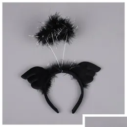 Party Decoration Korean White Angel Wing Black Evil pannband Ljus Colorf Blinking Head Buckle Po Show Glow Christmas Gift Drop Deliv DHI15