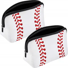 Bolsa cosmética de beisebol de neoprene para festa com impressão portátil bolsa de armazenamento para viagem presente criativo