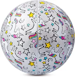 Basketball 27.5'' Official Size 5 Unicorn Youth Classic Sport Ball Game Indoor Outdoor for Girl Kids Teenage Christmas Halloween Birthday Gift