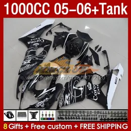 OEM Black Stock Fairings Tank för Suzuki GSX-R1000 GSXR1000 GSXR 1000 CC K5 05 06 BODYS 157NO.59 1000CC GSXR-1000 2005 2006 GSX R1000 2005-2006 Injektion Mögelmässa