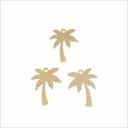 Charms 5Pcs/Lot 14X17Mm Pendant Palm Tree Stainless Steel Coconut Palms Charm Pendants For Jewelry Making 1514 Q2 Drop Delivery 2021 Dhob9