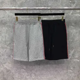 Tb thom cal￧a shorts machos ver￣o casual slim fit rastrear cal￧as de algod￣o interligado rwb listra na altura da joelho roupas