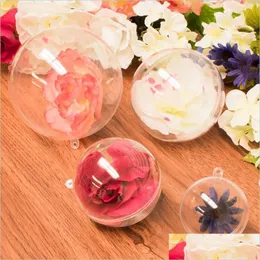 Party Decoration 5/10/15/20pcs Transparent julkulor Ornament Navidad Plastic Clear Bauble Xmas Ornament Present Present Box Drop Dhyvw