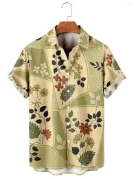 남자 캐주얼 셔츠 하와이 남성용 셔츠 패션 Y2K Hombre Tee Polygon 패턴 3D 편안한 짧은 슬리브 해변 휴가 남성