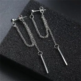 Stud punk minimalistyczny metalowy łańcuch geometryczny okrągłe frędzane kolczyki z frędzlami Modna biżuteria ucha prezenty GC1633
