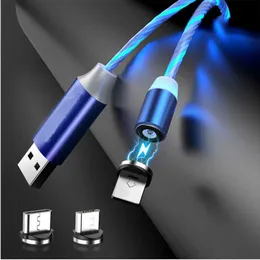 Laddare Kablar Magnetic Glow LED-belysning Snabbladdning USB-kabel för Xiaomi Redmi 8 8A 7A 6A 5 Plus 4A 4X 5A Note 7 8 Pro 8T iPhone Samsung W220924