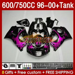 Tankverkleidungen für Suzuki SRAD GSXR600 GSXR 750 600 CC 1996–2000 156No.133 GSXR-600 GSXR750 750CC 1996 1997 1998 1999 2000 GSX-R750 600CC 96 97 98 99 00 Verkleidung rosa Flammen