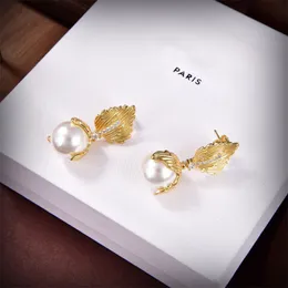 女性デザイナーイヤリングイヤースタッドファッションブランドLuxurysEar Stud Classic Goldene Pearl Star