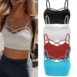 Bustiers Corsets Cami Summer Women’s Strappy Bralet Plain Slociveless Top Crop Bra Sports