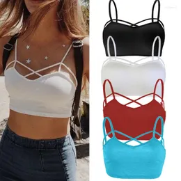 Bustiers & Corsets Cami Summer Women's Strappy Bralet Plain Sleeveless Top Crop Bra Sports