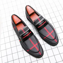 Обувь Canvas Fashion Blocking Loafers Мужчины маскируют простой скользящий комфортный бизнес повседневная свадьба ежедневно 97