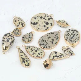 Pendant Necklaces 1pcs Natural Stone Dalmatians Jasper Charms Pendants Connectors For Jewelry Making Diy Earrings Bracelets Accessories