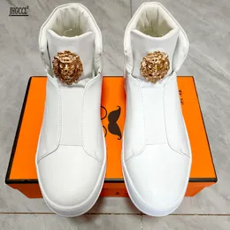 Botas brancas de luxo masculino pequenas botas britânicas esportes de moda casual quadro de baixo teto respirável zapatos hombre b1 1777