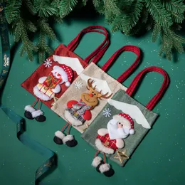 Bolsa de sacola de sacola de presente de Natal de pernas longas bonecas tridimensionais bolsas de doces de natal rre14448