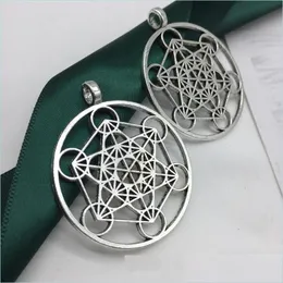 Charms 40X46Mm Dream Catcher Necklace Charms Hollowed Out Sweater Chain Kirsite Pendant Charm Circar Tag Jewelry Accessories Drop Del Dhrl7