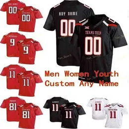 SJ NCAA College Jerseys Texas Tech 2 Demarcus Felton 2 Keke Coutee 21 Da'Leon Ward 21 DeAndre Washington Custom Football Stitched