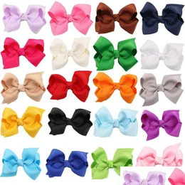 H￥rklipp Barrettes Pure Color Cloth H￥rtillbeh￶r Handgjorda Ribbon Barn Barrettes Bow Kids Hairpins Mticolor Drop Delivery 2 Dhnci