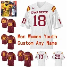 Custom ISU ISU IOWA State Cyclones College Football Jerseys 5 Allen Lazard 6 Real Mitchell 7 SJ El Lanning 75 Sean Foster Women Stitched