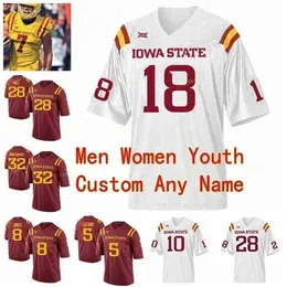 Benutzerdefinierte ISU Iowa State Cyclones College-Football-Trikots 5 Allen Lazard 6 Real Mitchell 7 Sj el Lanning 75 Sean Foster Frauen genäht