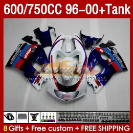 Zbiornik Fairings dla Suzuki Srad GSXR 600 750 CC GSXR600 96 97 98 99 00 Body 156NO.35 GSXR750 600cc GSXR-600 1996 1997 1998 1999 2000 GSX-R750 CCC 96-00 Fairing Blue Blue Bode