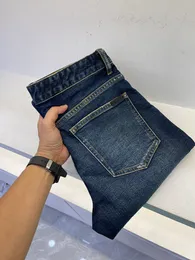 Nowe męskie lycra tkaninowe dżinsy projektanta styl swobodny wygodne dżinsowe spodnie
