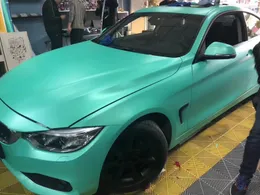 Premium Pearl Matte Metallic Miami Teal Vinyl Wrap Film Car Wrapping Foil with Air Channel Release Self Adhesive Decal