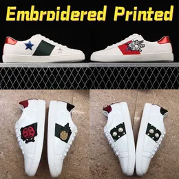 Shoes Designer Embroidered Printed Leather Dr Ace Sneaker Casual Men Women Fashion Sneakers Stars Bees Embroidered Loafer Pearls Spikes Studded