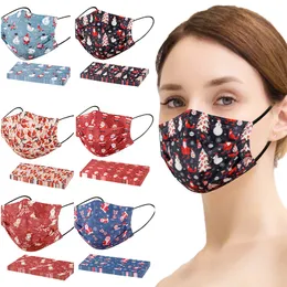 Disposable Christmas Cartoon Printing Mask Three-layer Meltblown Non-woven Dust Mask 10 in a pack