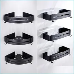 Bathroom Storage Organization Punch Black Shelf Space Aluminum Toilet Rack Hardware Accessories Organizer Drop Delivery 2021 Home Ga Dhdth