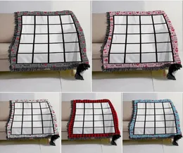 20 painéis de sublimação de lã cobertores com borlas com transferência de calor de impressão de impressão de xale de xale para dormir um cobertor de arremesso para crianças cama cobertores de flanela 125x150cm