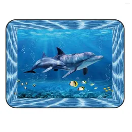 Mattor Charmhome mjuk matta Anti-halk-matta Dolphin Deep Blue Sea f￶r vardagsrum sovrummet hem dekoration tillbeh￶r