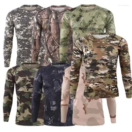 Men's T Shirts Camouflage T-Shirt Tactical Quick-Drying Fitness Breathable Long-Sleeved Shirt Outdoor Military US Com
