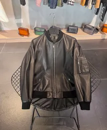 Autumn Winter New Luxury Designer Leather Jacket Highquality Sheepskin Baseball Collar Design Top Brand Mens Jacket