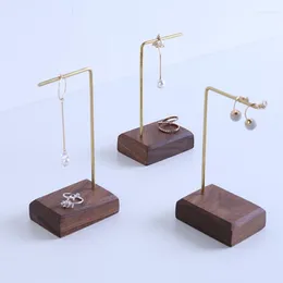 Smyckespåsar trä- och metallörhängehållare Övarstativ för armband smycken Organiserar smyckesuppvisning