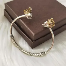 Bangle 2022 Luxury Vintage Skull With Crown Bracelet For Women Jewelry Retro Copper Cuff Bracelets Girls Wrist Decoration Fashion