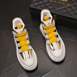 Italy Wedding Fashion Business High-Top Shoes Party Dress Classic Vulcanized Casual Sneakers Round Toe Air Cushion Leisure Oxford Driving Walking Boots Y31 85