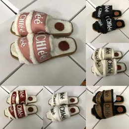 Slippers Boot Outdior Canvas White Plush Sandals Designer Winter Boundies Woody Poam Foam Women Red White Shoes Size 36-42