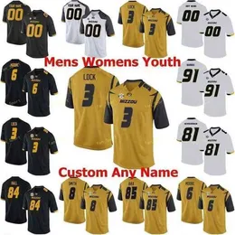 SJ Custom Missouri Tigers College Football Jersey 81 Albert Okwuegbunam 83 Kellen Winslow 84 Emanuel Hall 남자 여자 청소년 스티치