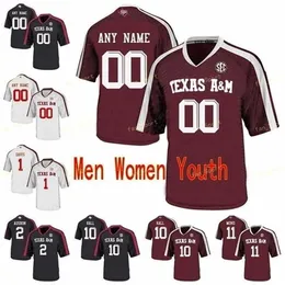 SJ NCAA College Jerseys Texas Am Aggies 4 James Foster 40 Von Miller 55 Kenyon Green 88 Baylor Cupp 16 Chase Lane Futebol Custom Stitched